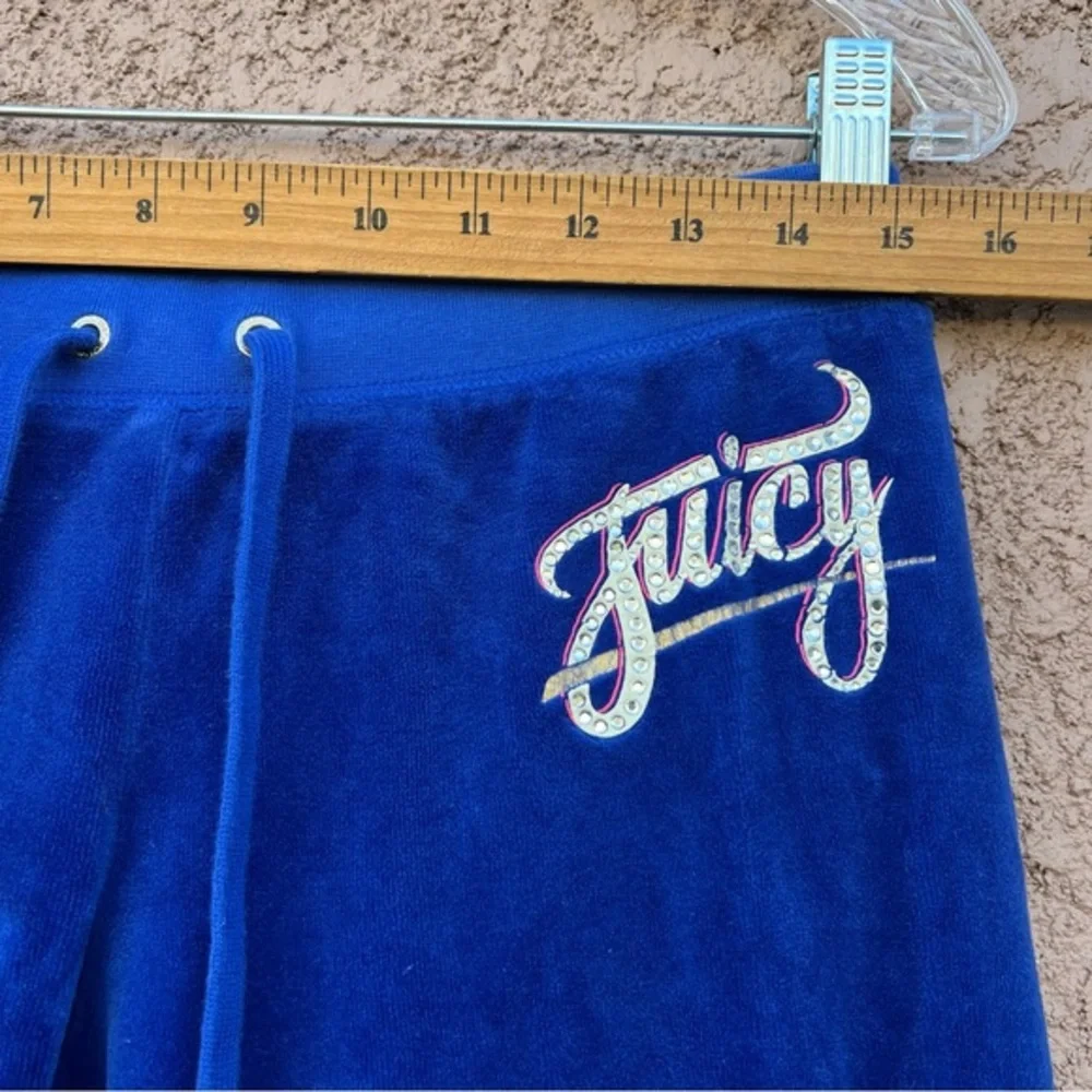 Juicy‎ Couture Jogger Pants Women's Size XS Blue Velour w Back Pockets Cozy Y2K - Picture 14 of 17